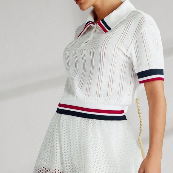 White Casual Women's Sports Summer Tennis Basic Thigh High Top - Picture 4 of 5